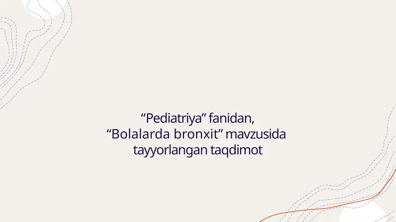 Bolalarda bronxit