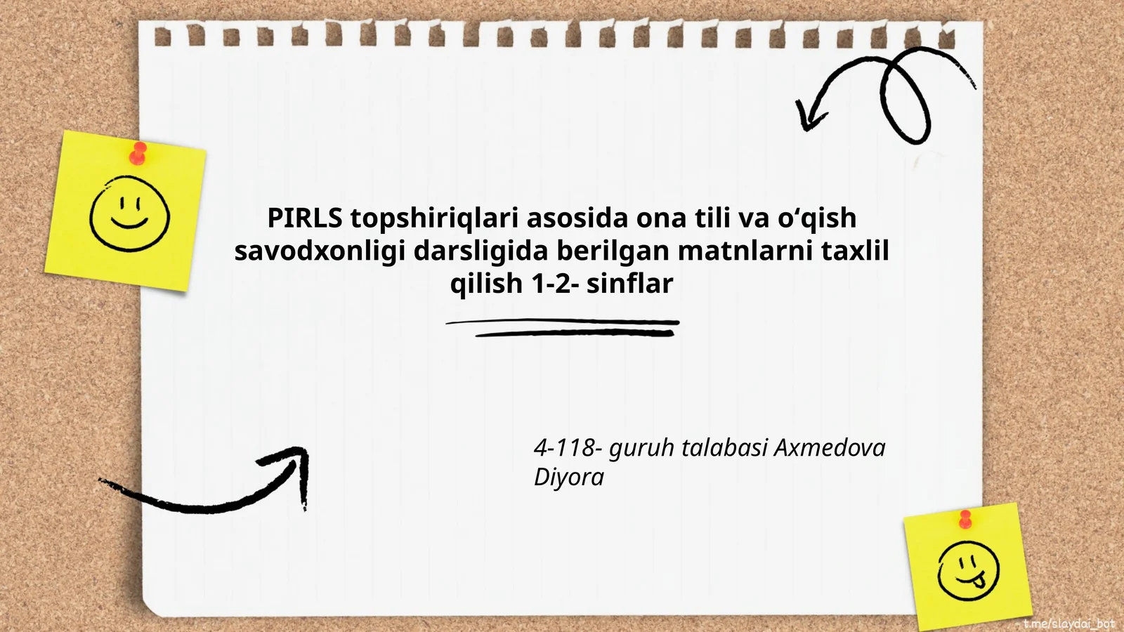PIRLS topshiriqlari asosida ona tili va oʻqish savodxonligi darsligi