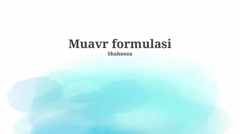 De Muavr formulasi