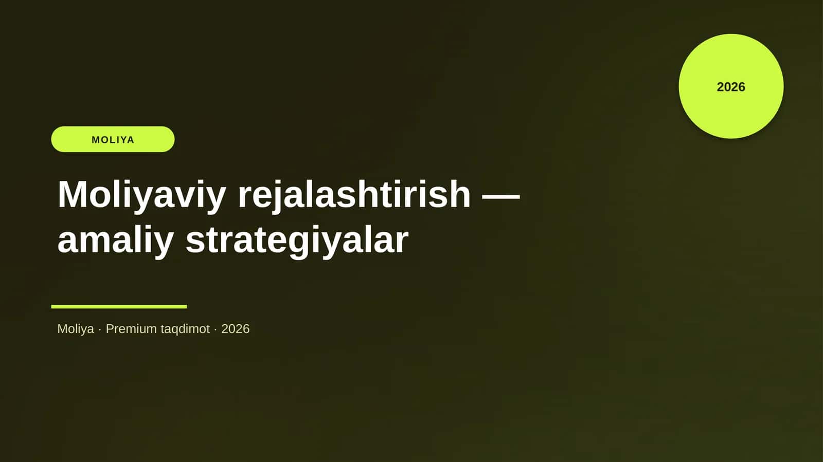 Moliyaviy rejalashtirish — amaliy strategiyalar