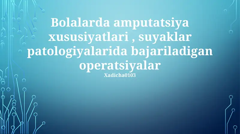 Bolalarda suyak patologiyalari: tashxis va davolash