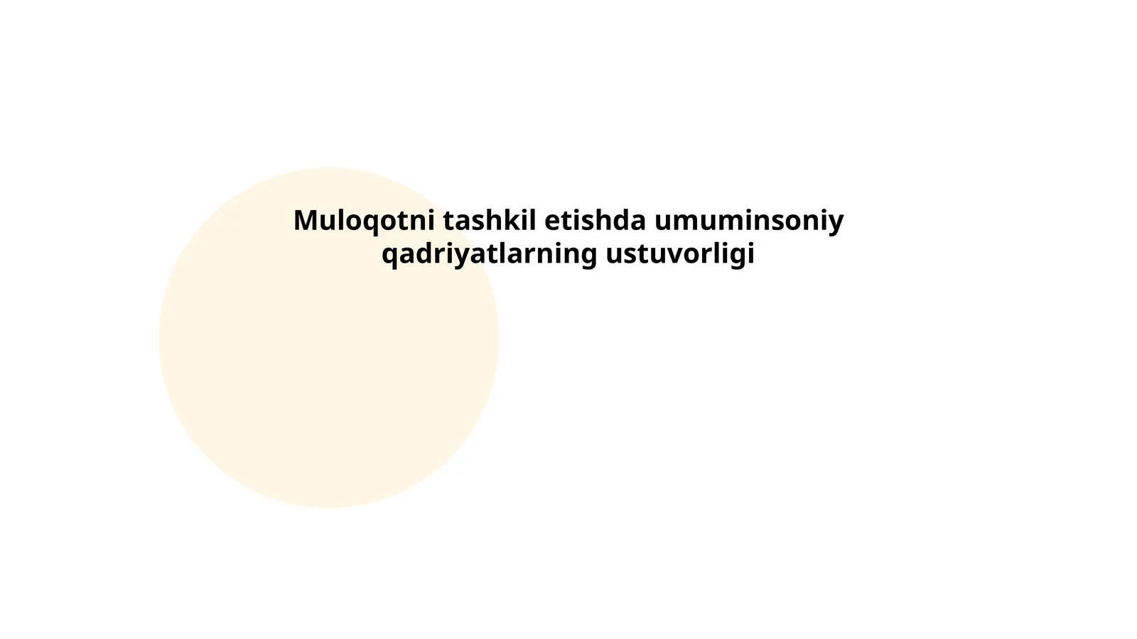 Umuminsoniy qadriyatlar tushunchasi