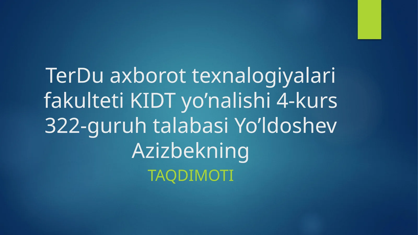 PYTHON DASTURLASH TILINI O’QITISH METODIKASI