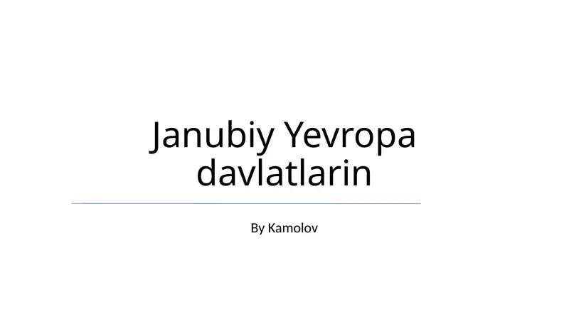 Janubiy Yevropa Mamlakatlari Madaniyati