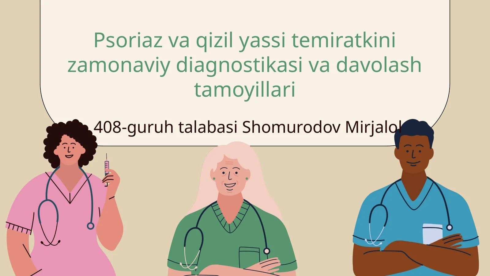 Psoriaz va qizil yassi temiratkini zamonaviy diagnostikasi va davolash tamoyillari