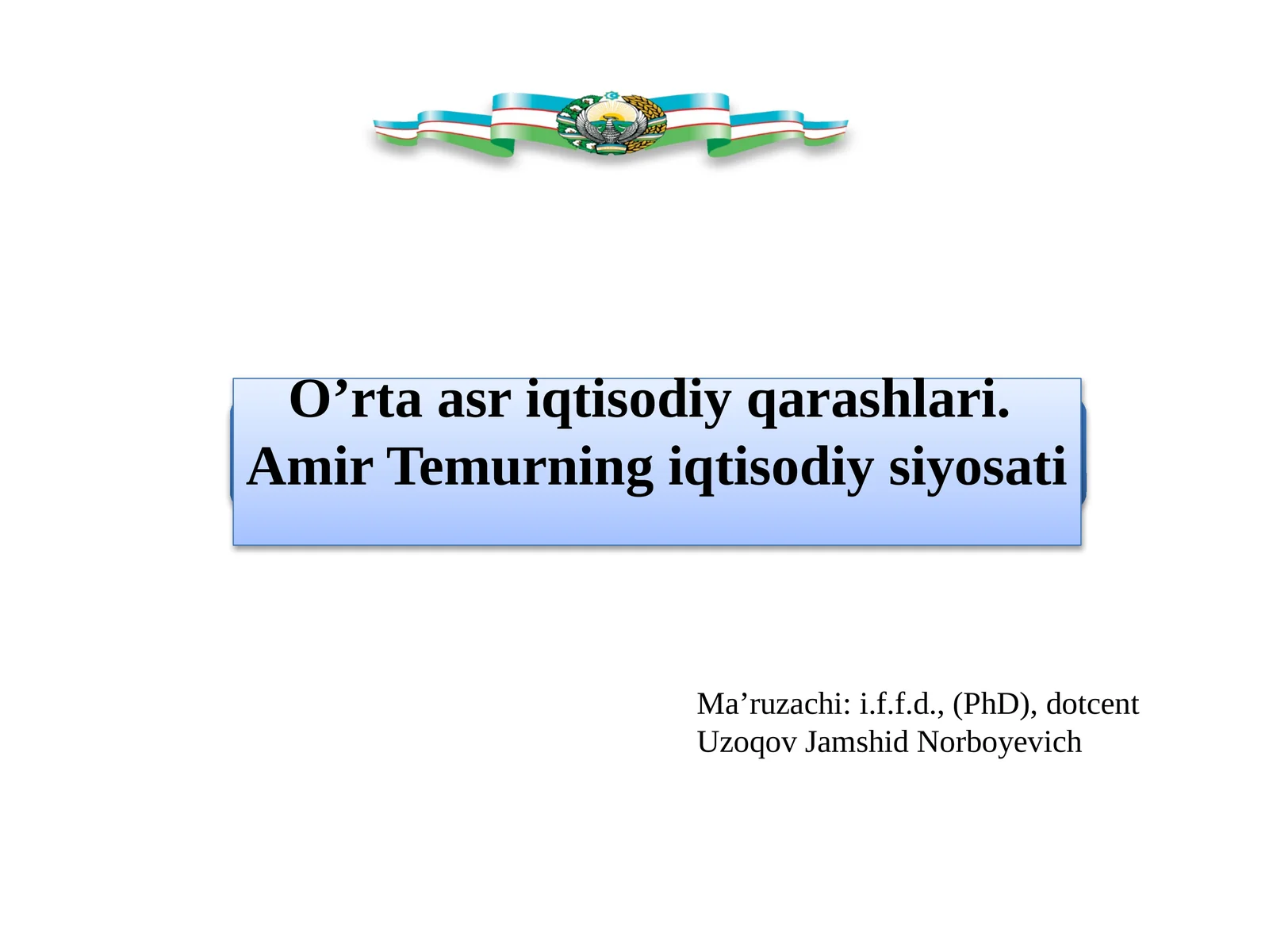 O’rta asr iqtisodiy qarashlari.Amir Temurning iqtisodiy siyosati