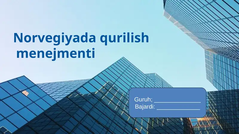 Norvegiyada Qurilish Bozori Umumiy Ko‘rinishi
