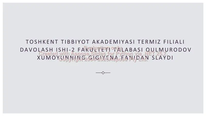 Kiyim- boshlar va oyoq kiyimlari gigiyenasi
