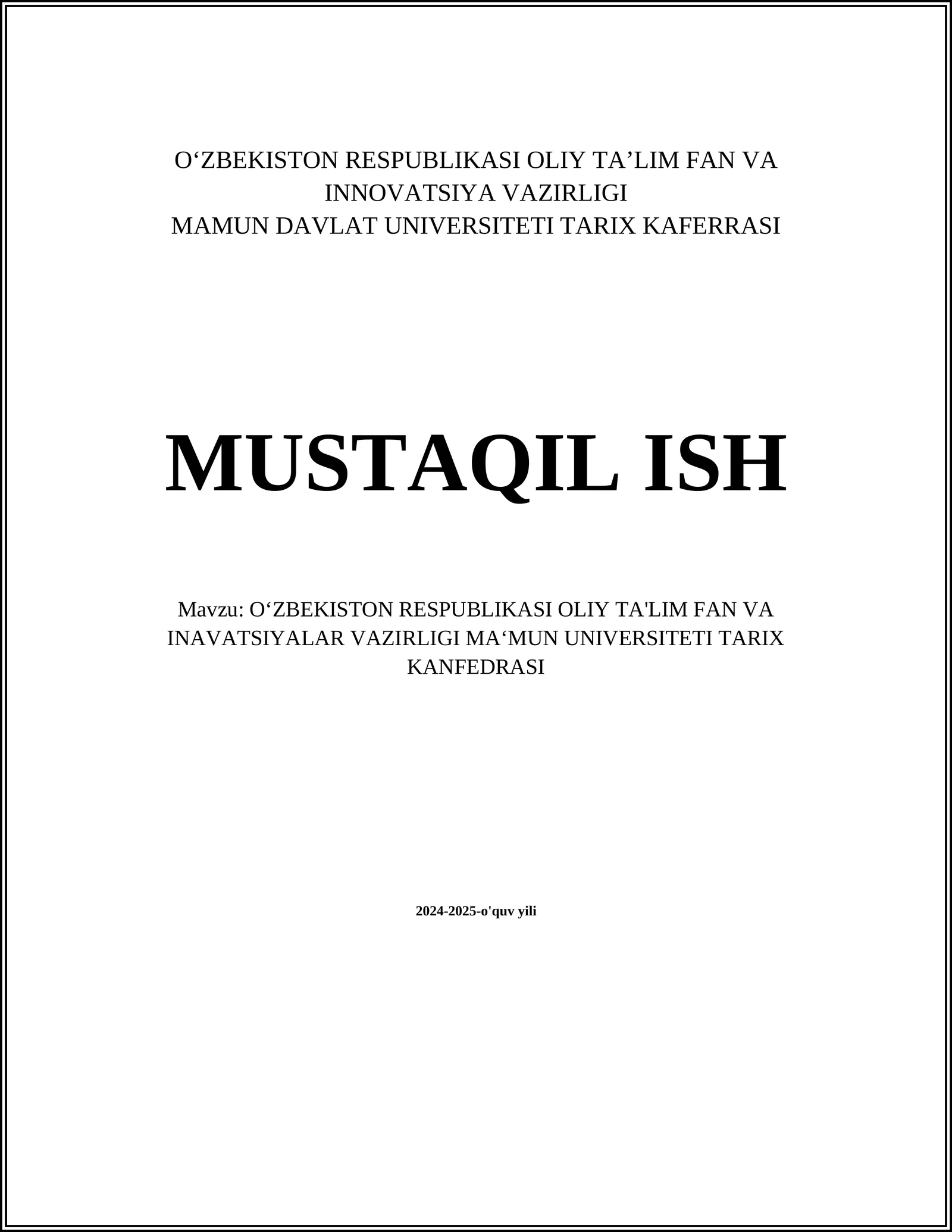 O'zbekiston tarixi
