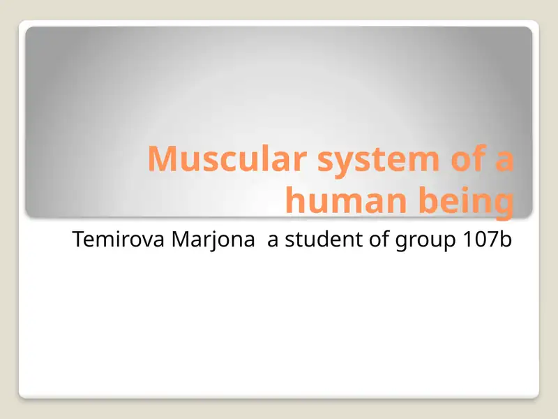 Muscular system
