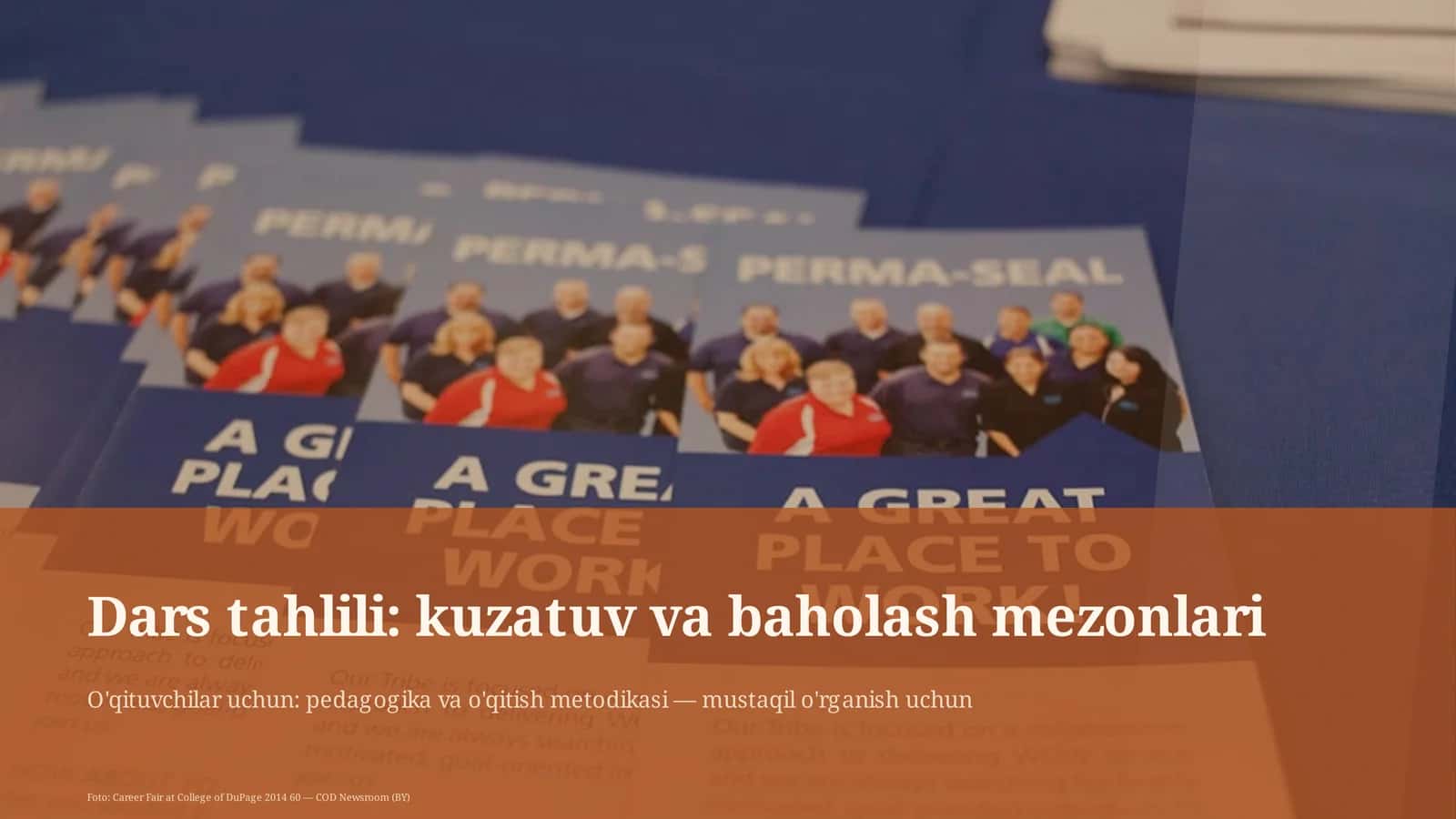 Dars tahlili: kuzatuv va baholash mezonlari