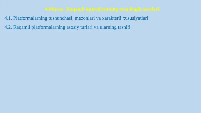 Raqamli iqtisodiyotda bulutli hisoblash, katta ma'lumotlar va buyumlar interneti texnologiyalari