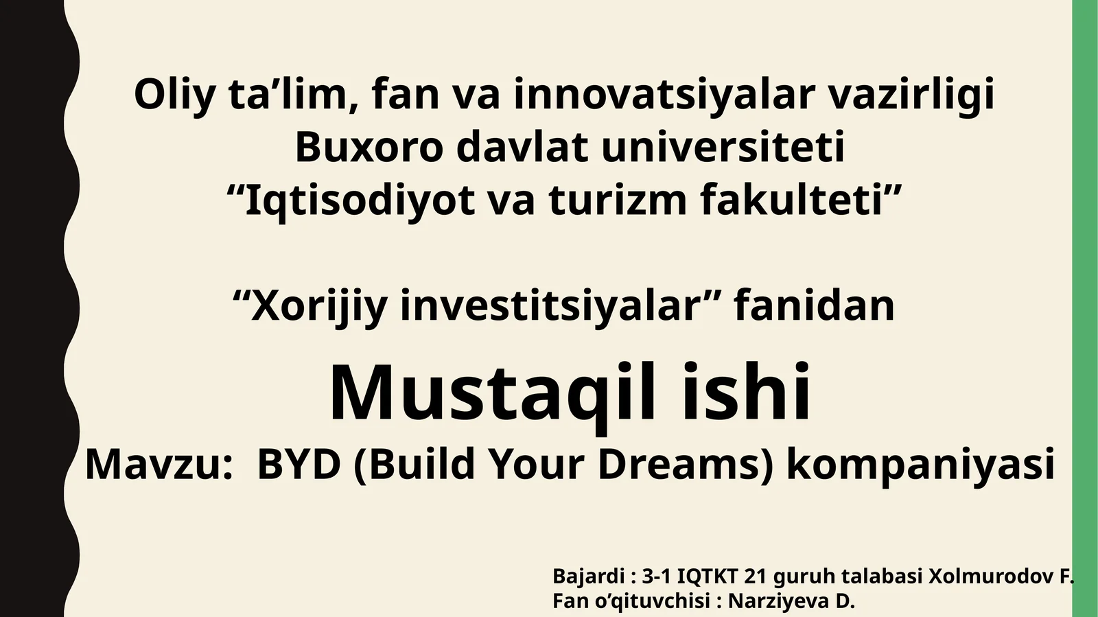 BYD (Build Your Dreams) kompaniyasi