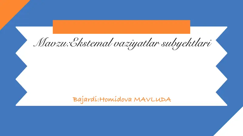 Ekstremal vaziyatlar subyektlari