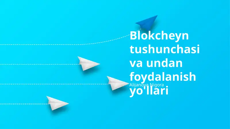 Blokcheyn tushunchasi va undan foydalanish yo'llari