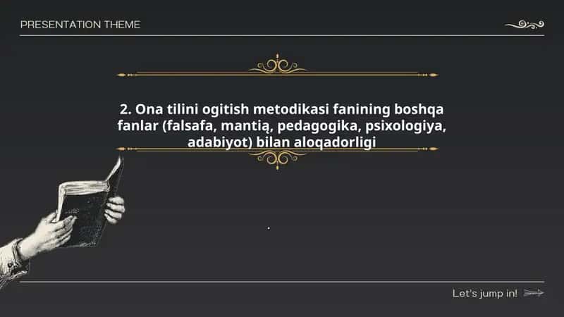 Ona tilini ogitish metodikasi fanining boshqa fanlar (falsafa, mantią, pedagogika, psixologiya, adabiyot) bilan aloqadorligi