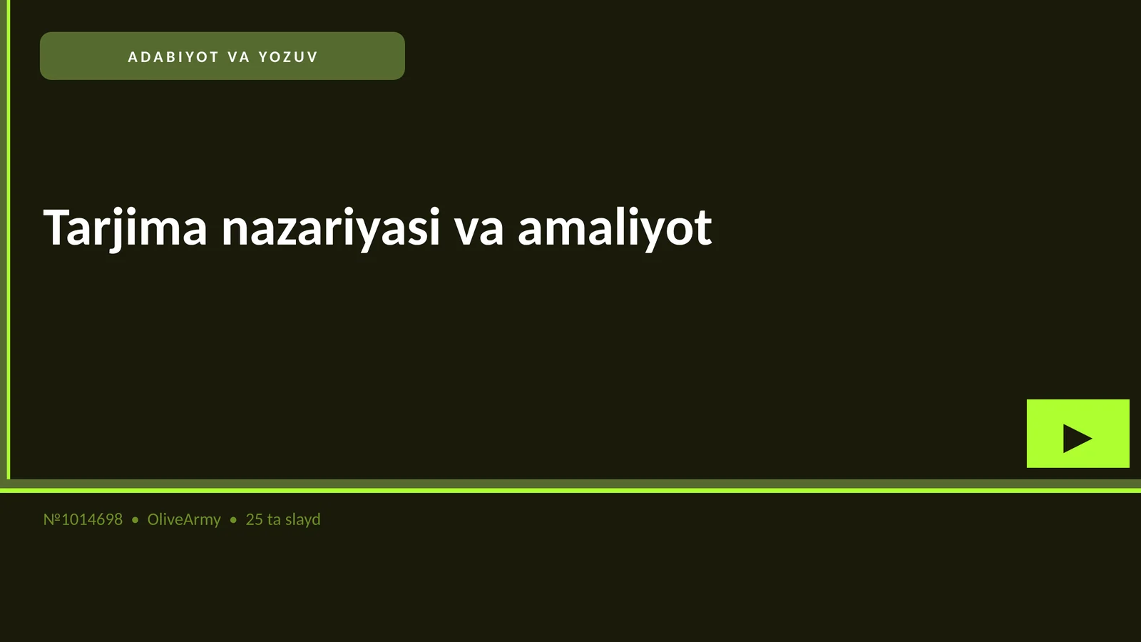 Tarjima nazariyasi va amaliyot