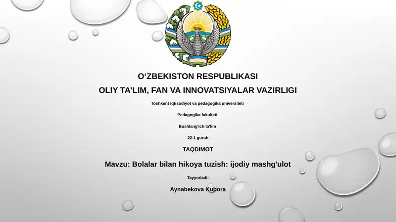 Bolalar bilan hikoya tuzish: ijodiy mashg'ulot