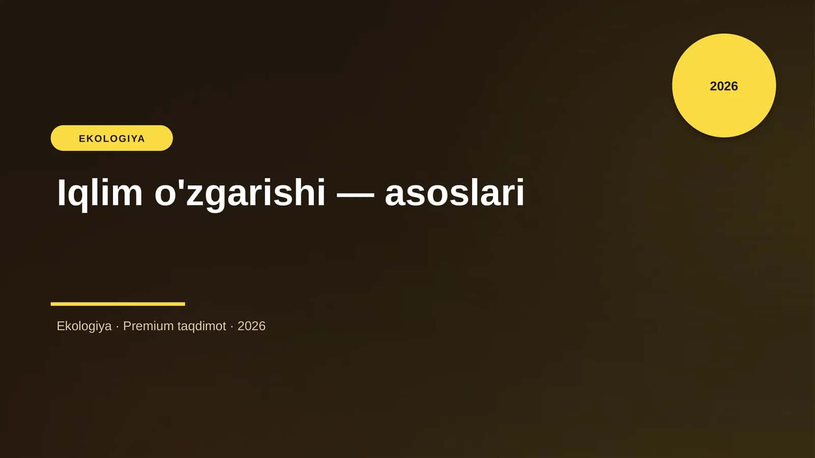 Iqlim o'zgarishi — asoslari