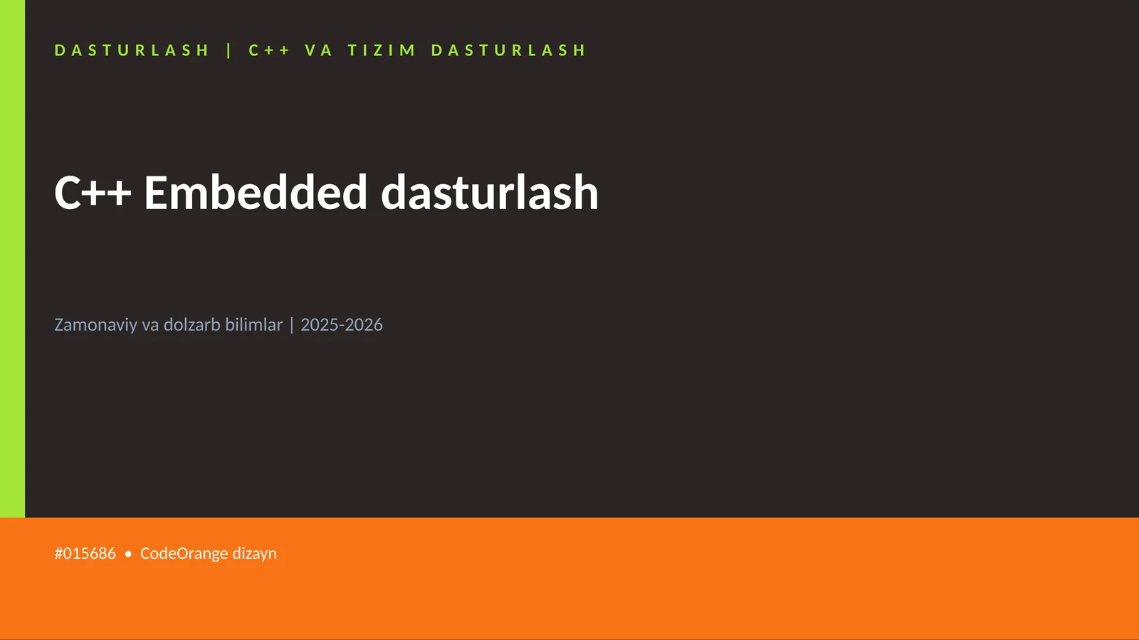C++ VA TIZIM DASTURLASH
