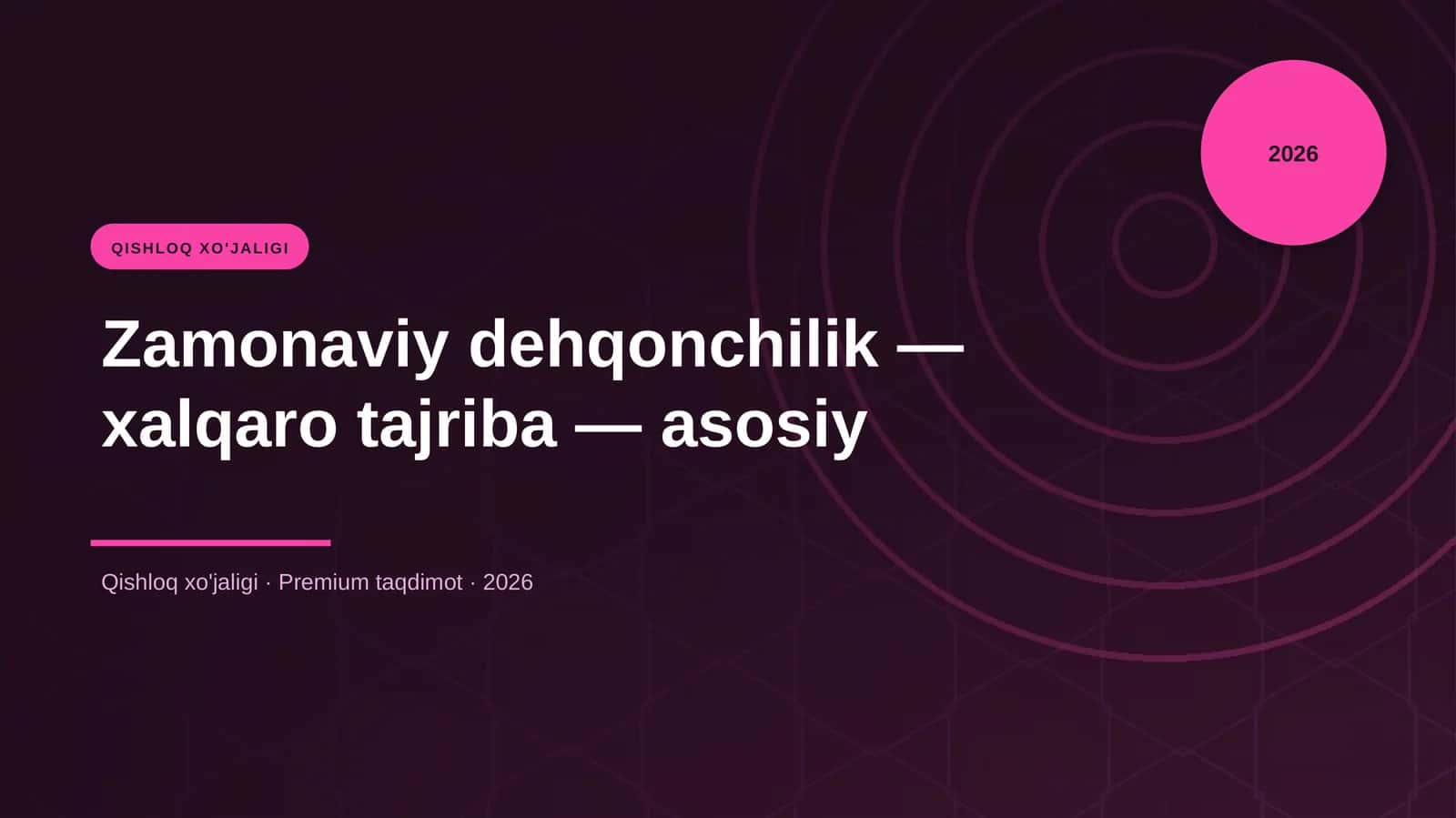 QISHLOQ XO'JALIGI