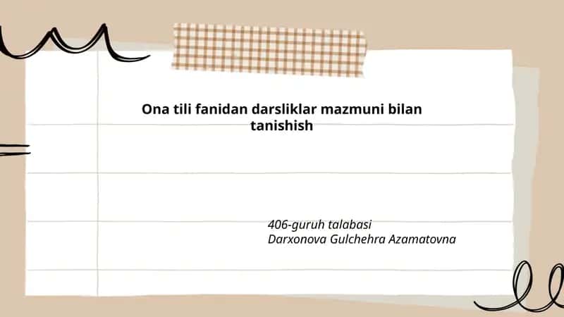 Ona tili fanidan darsliklar mazmuni bilan tanishish
