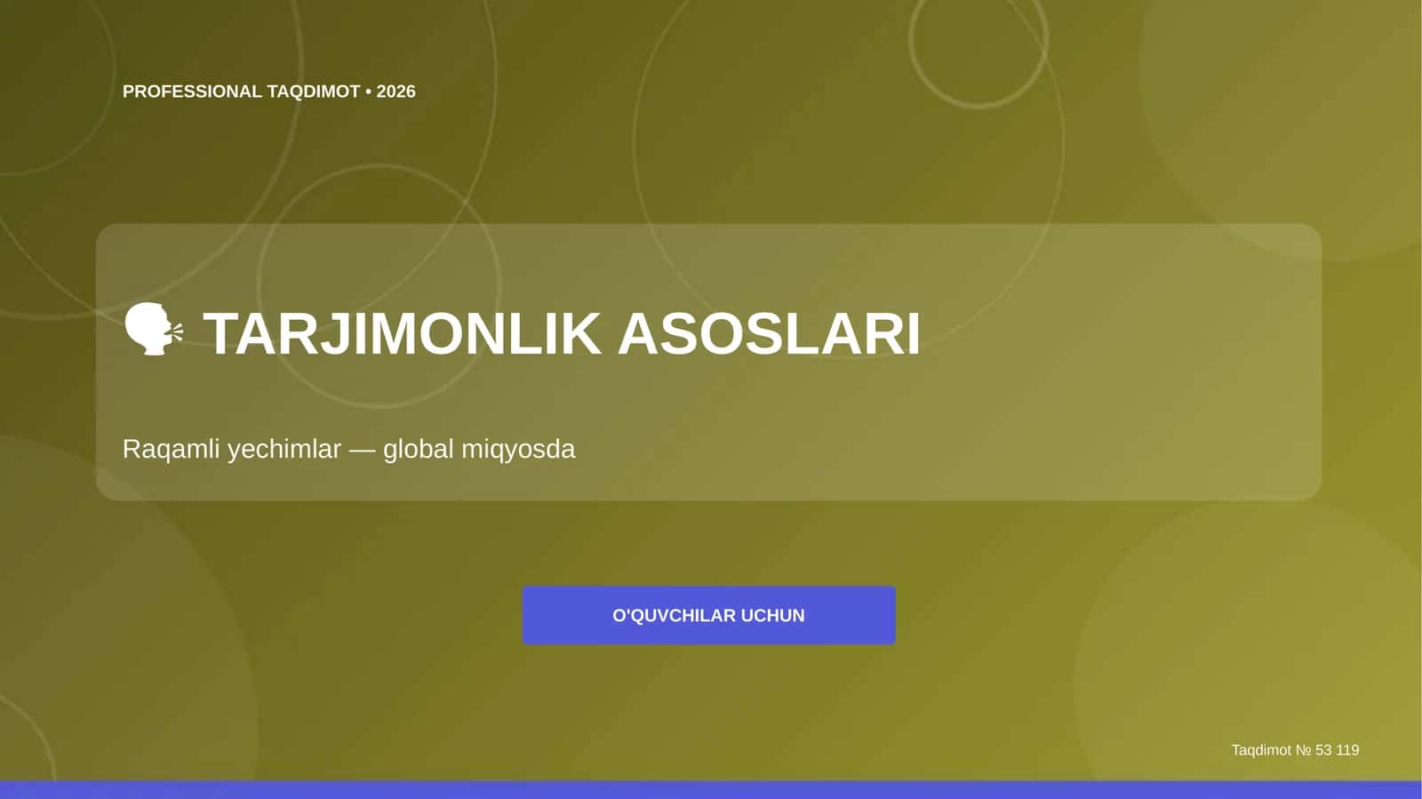 TARJIMONLIK ASOSLARI