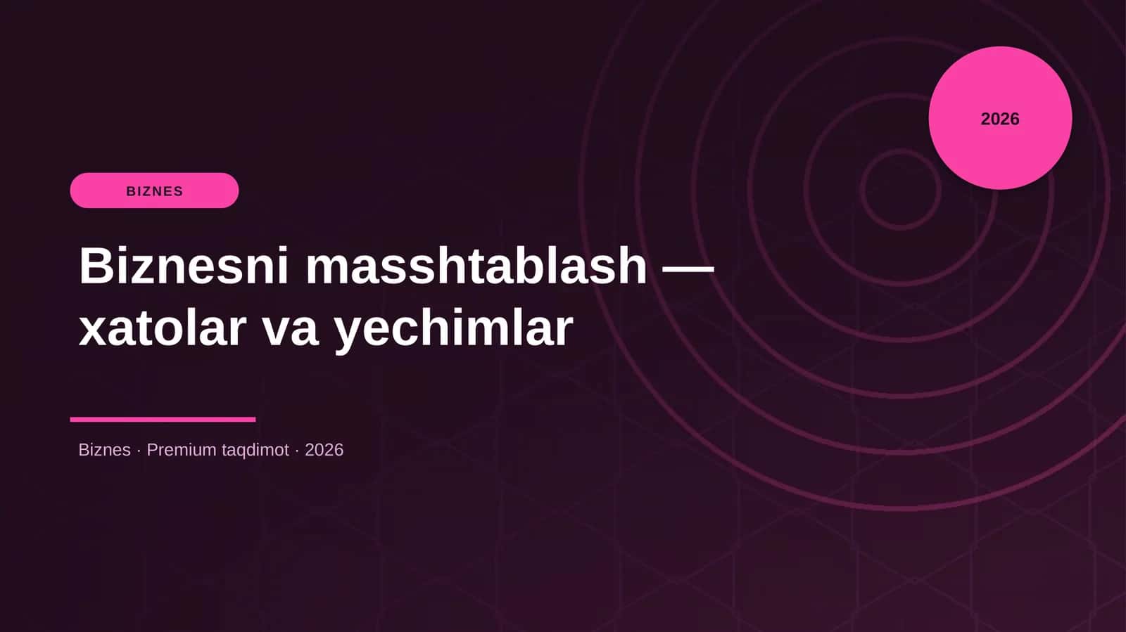 Biznesni masshtablash — xatolar va yechimlar