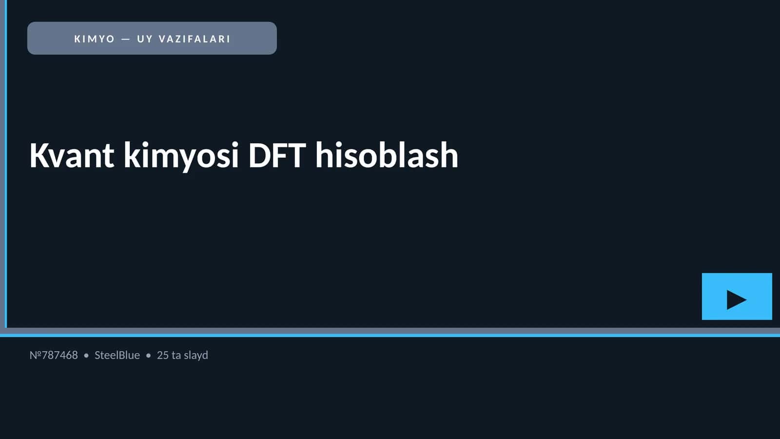 Kvant kimyosi DFT hisoblash