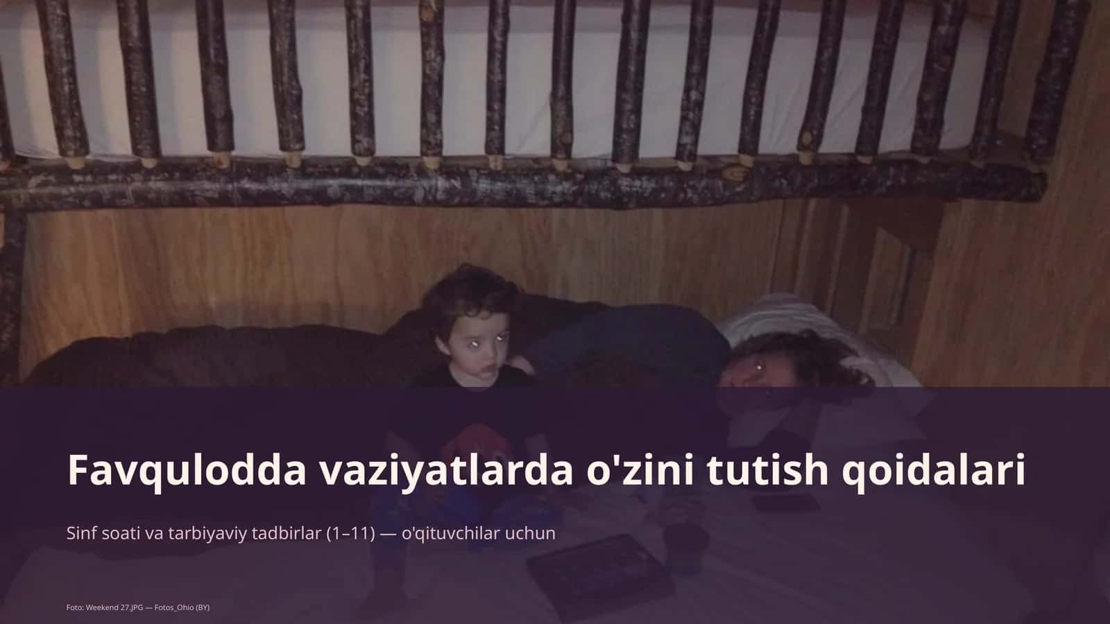 Favqulodda vaziyatlarda o'zini tutish qoidalari