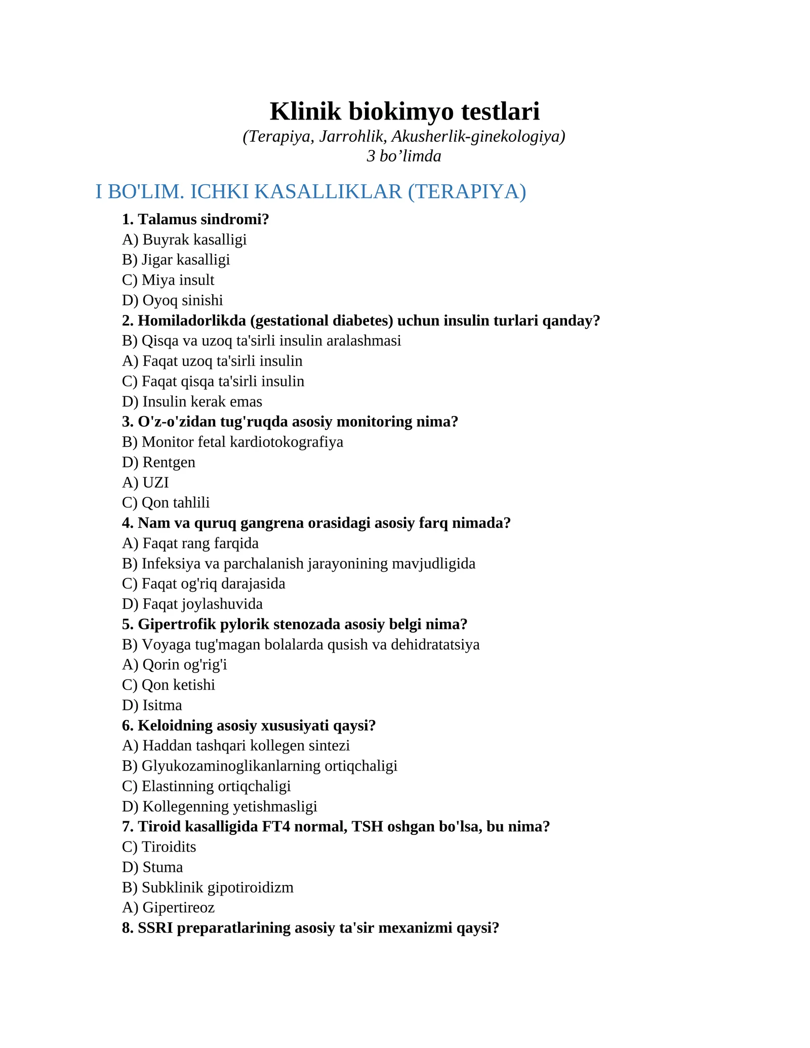 Klinik biokimyo testlari