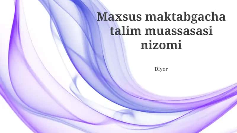 Maxsus maktabgacha talim muassasasi nizomi