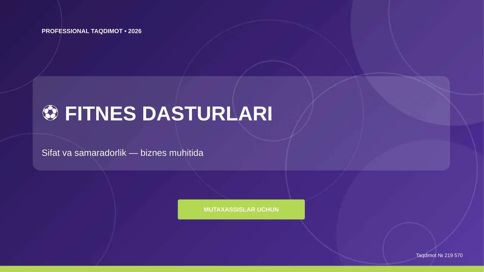 FITNES DASTURLARI