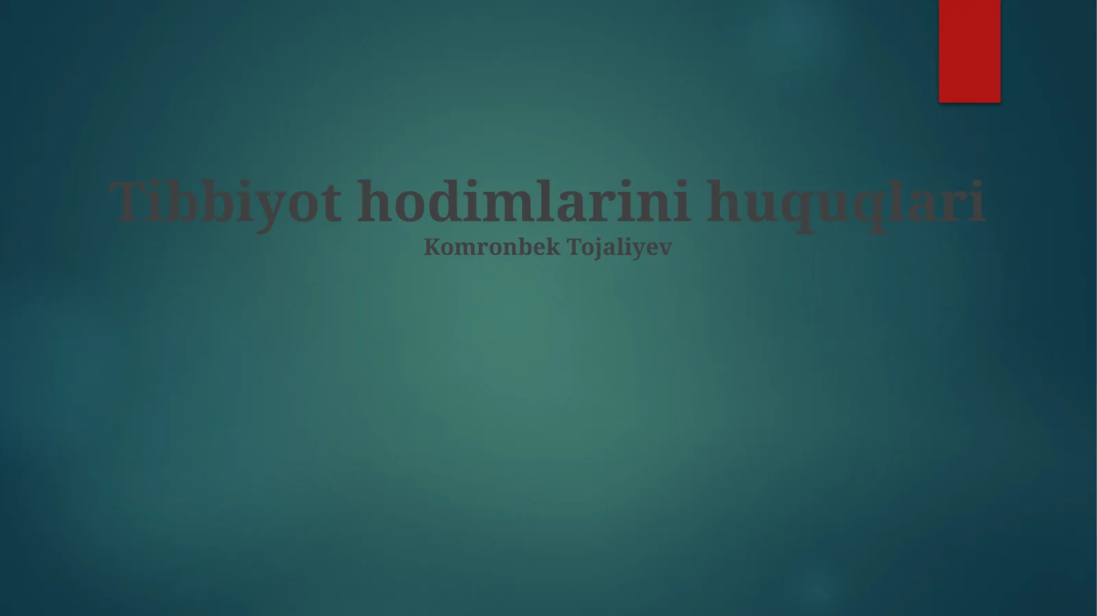 Tibbiyot hodimlarini huquqlari