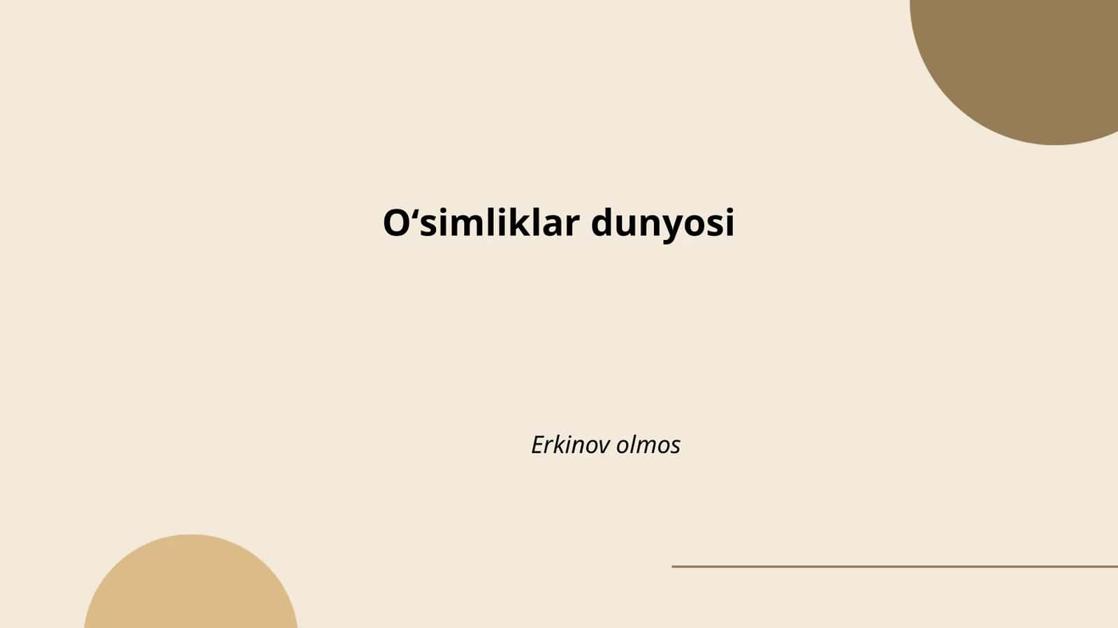 Oʻsimliklar dunyosi