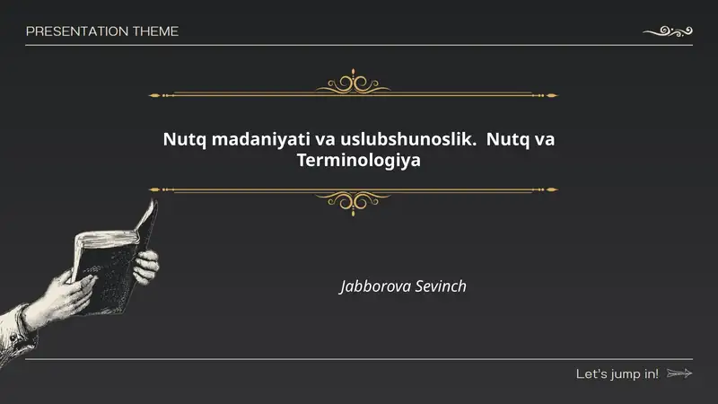 Nutq madaniyati va uslubshunoslik. Nutq va Terminologiya