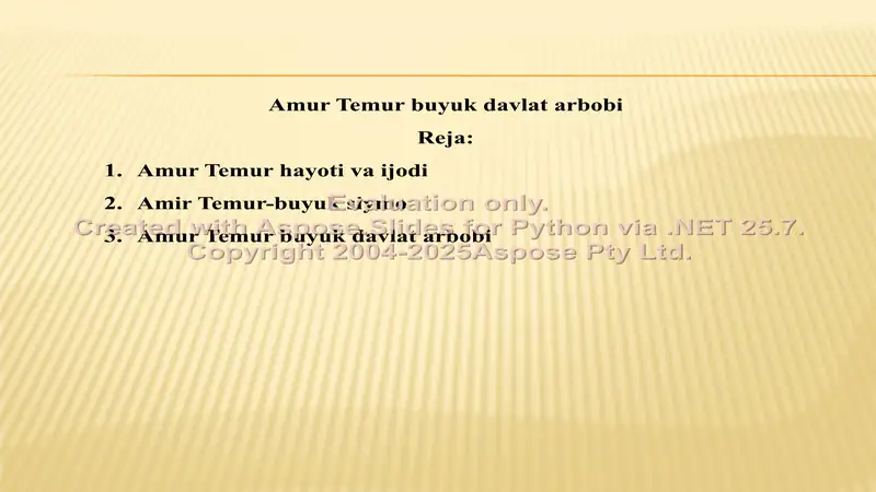 Amur Temur buyuk davlat arbobi