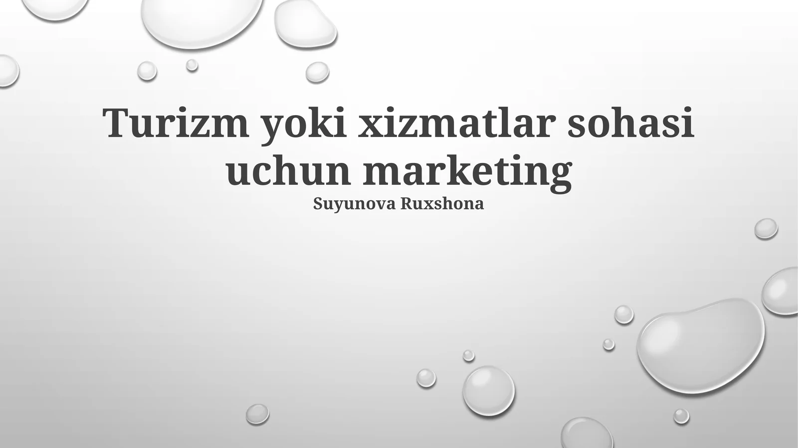 Turizm yoki xizmatlar sohasi uchun marketing