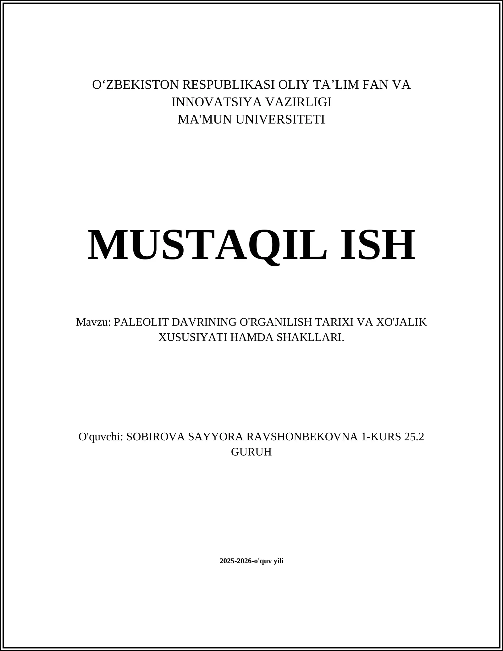 Paleolit Davri O'rganilish Tarixi