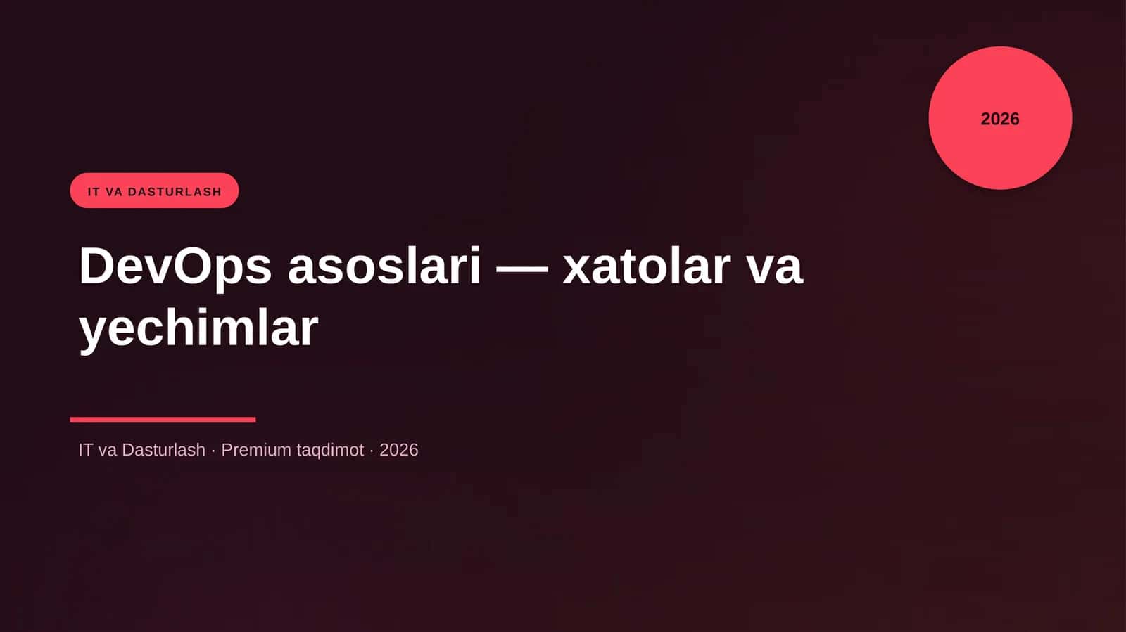 DevOps asoslari — xatolar va yechimlar
