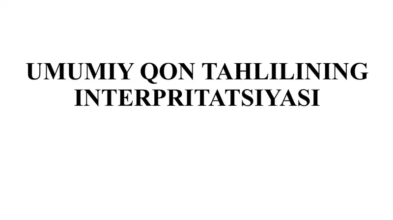 Umumiy qon tahlili