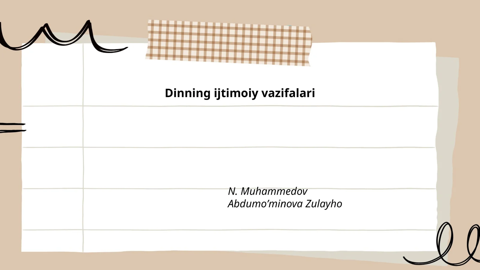 Dinning ijtimoiy vazifalari