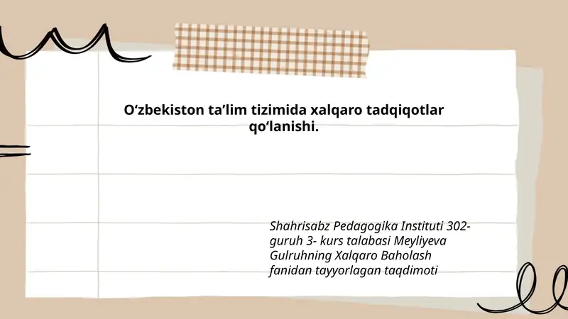Xalqaro Baholash fanidan taqdimot