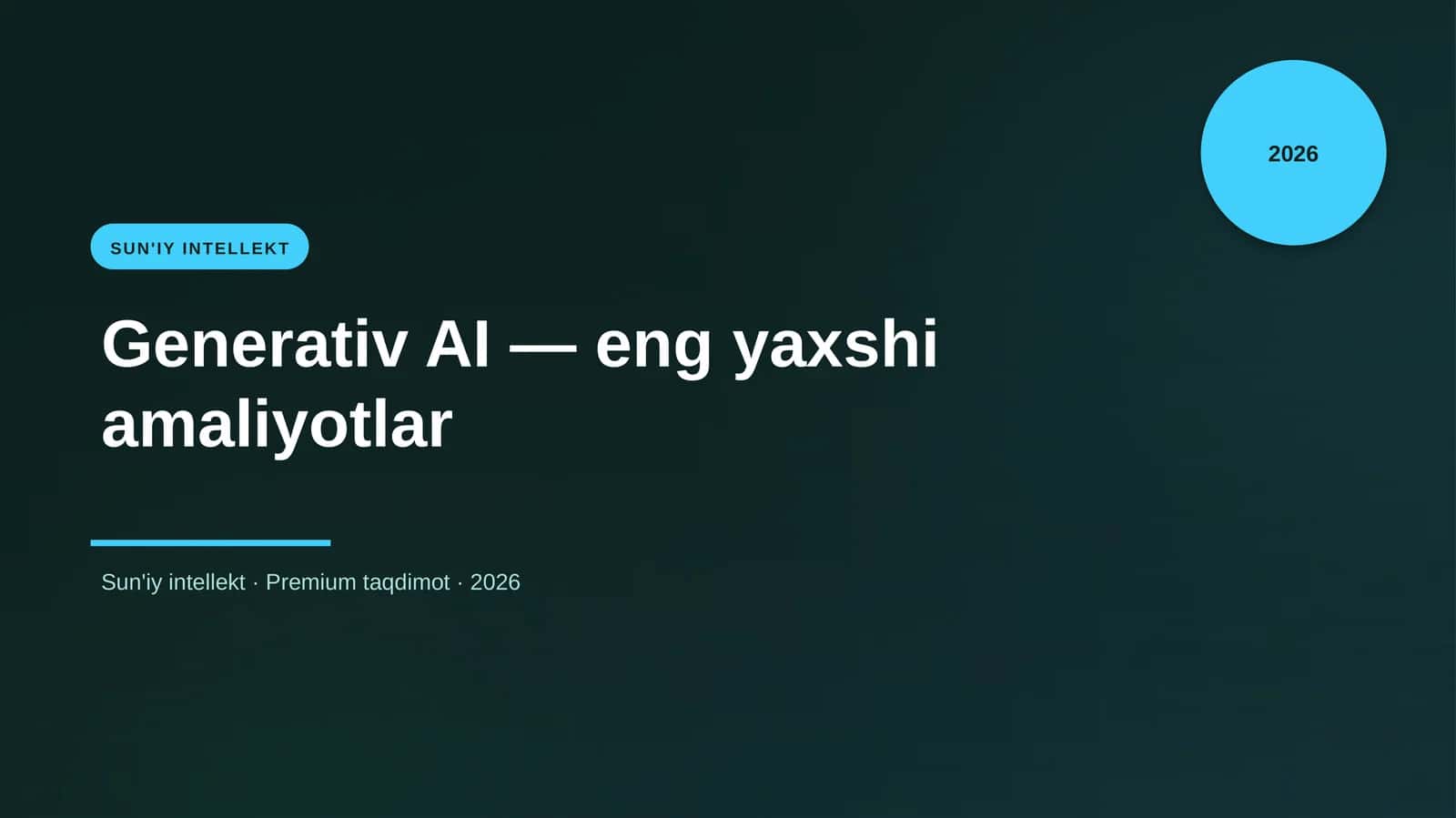 Generativ AI — eng yaxshi amaliyotlar