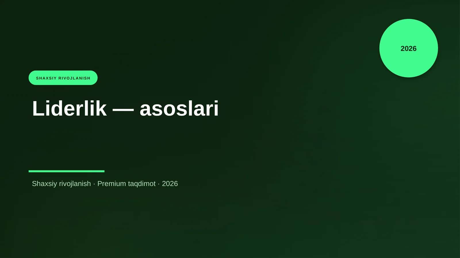 Liderlik — asoslari
