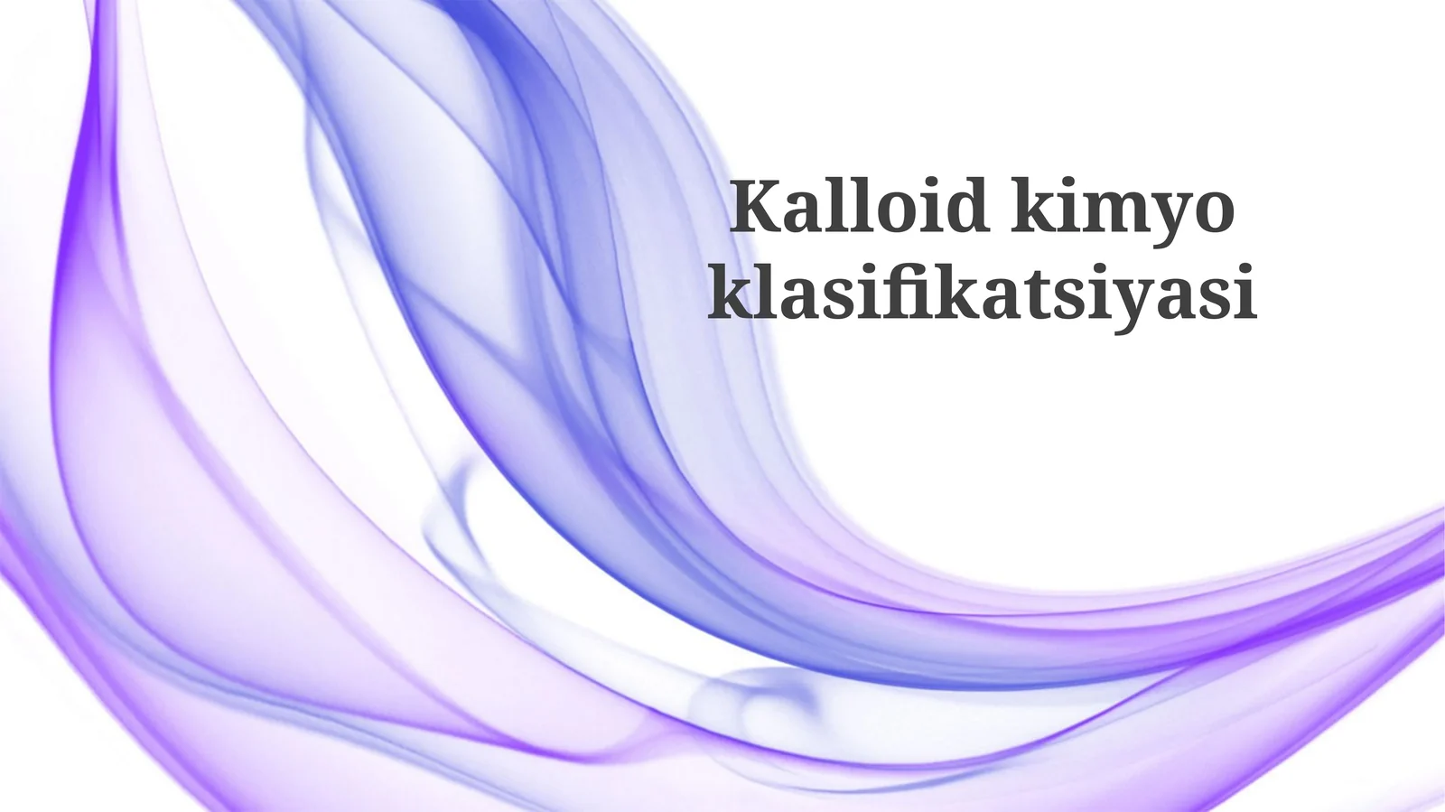 Kolloid Kimyosi Tasnifi