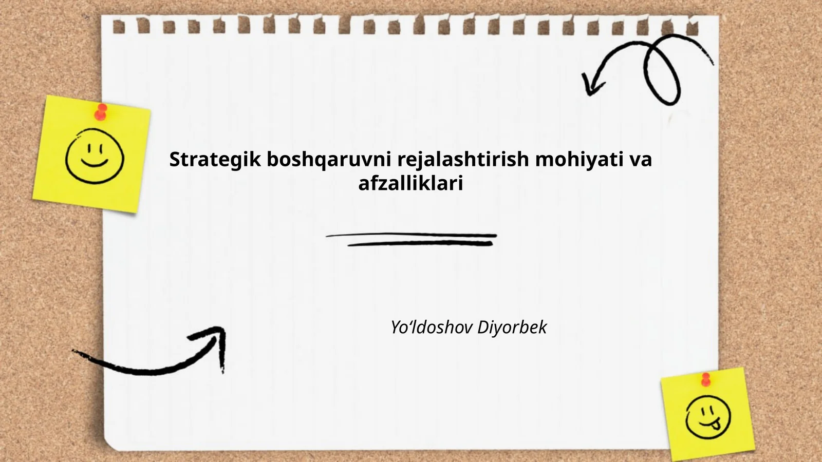 Strategik boshqaruvni rejalashtirish mohiyati va afzalliklari