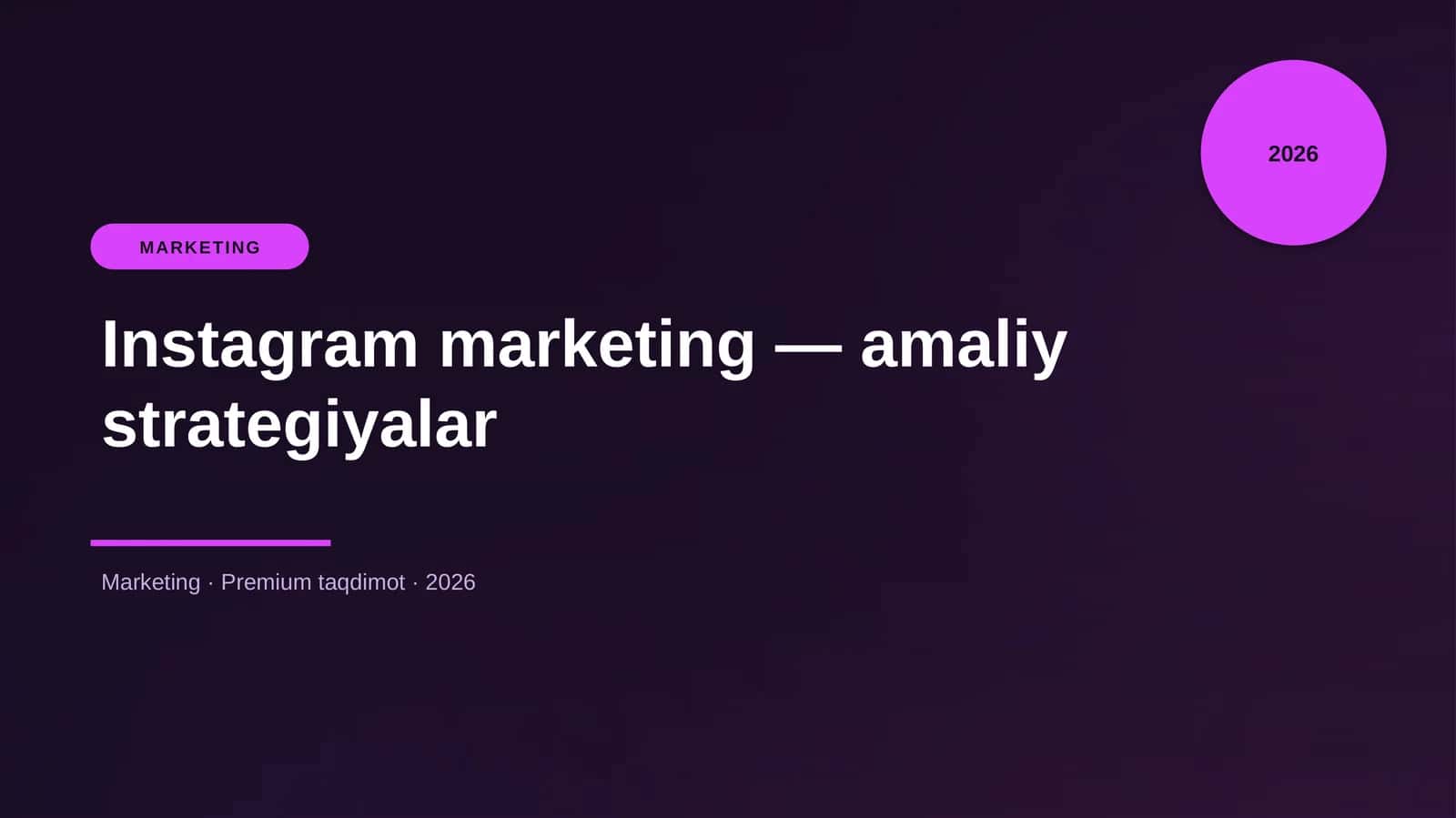 Instagram marketing — amaliy strategiyalar