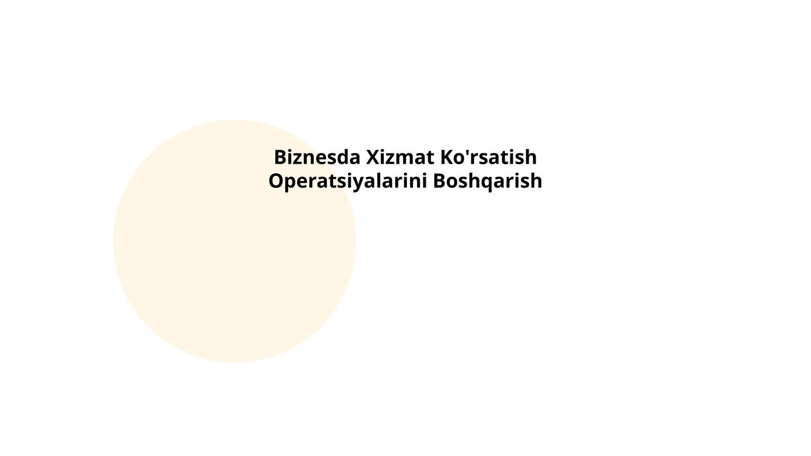Biznesda Xizmat Ko'rsatish