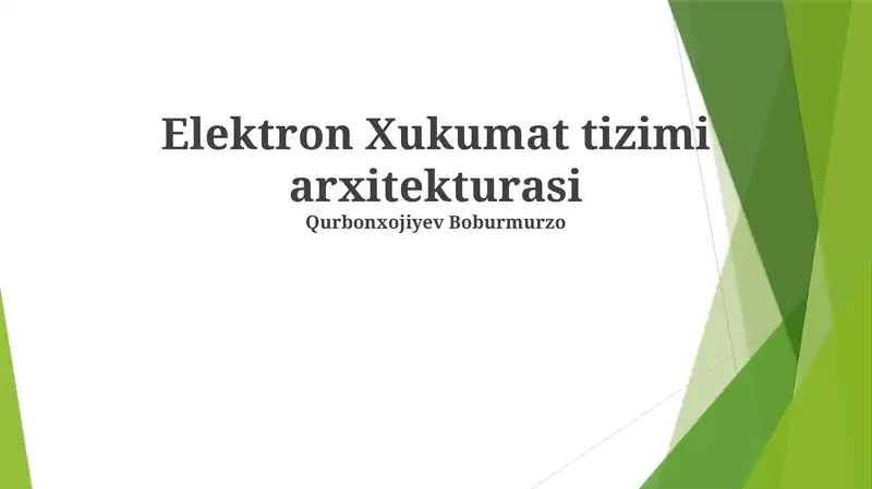 Elektron Xukumat tizimi arxitekturasi